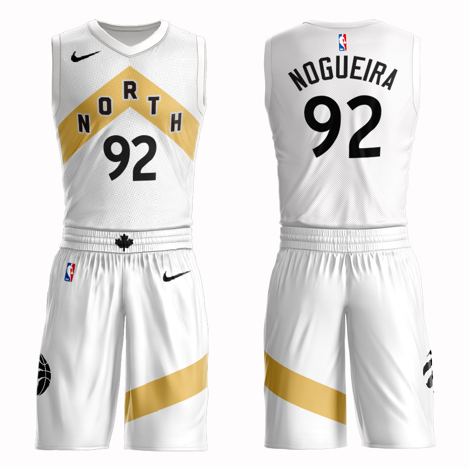 Customized 2019 Men Toronto Raptors #92 Nogueira white NBA Nike jersey